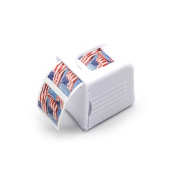 Postage Stamp Keeper Holder Desktop Dispenser Roll Storage (Includes 1 roll of US Flag Stamps, if you need other stamps, please note on the order)